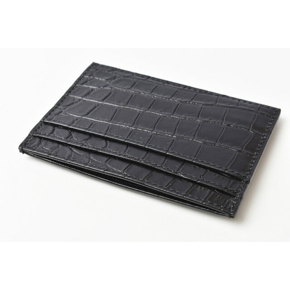 Saint Laurent Coin Case Card Case Tiny Monogram Crocodile Black - Picture 5 of 6